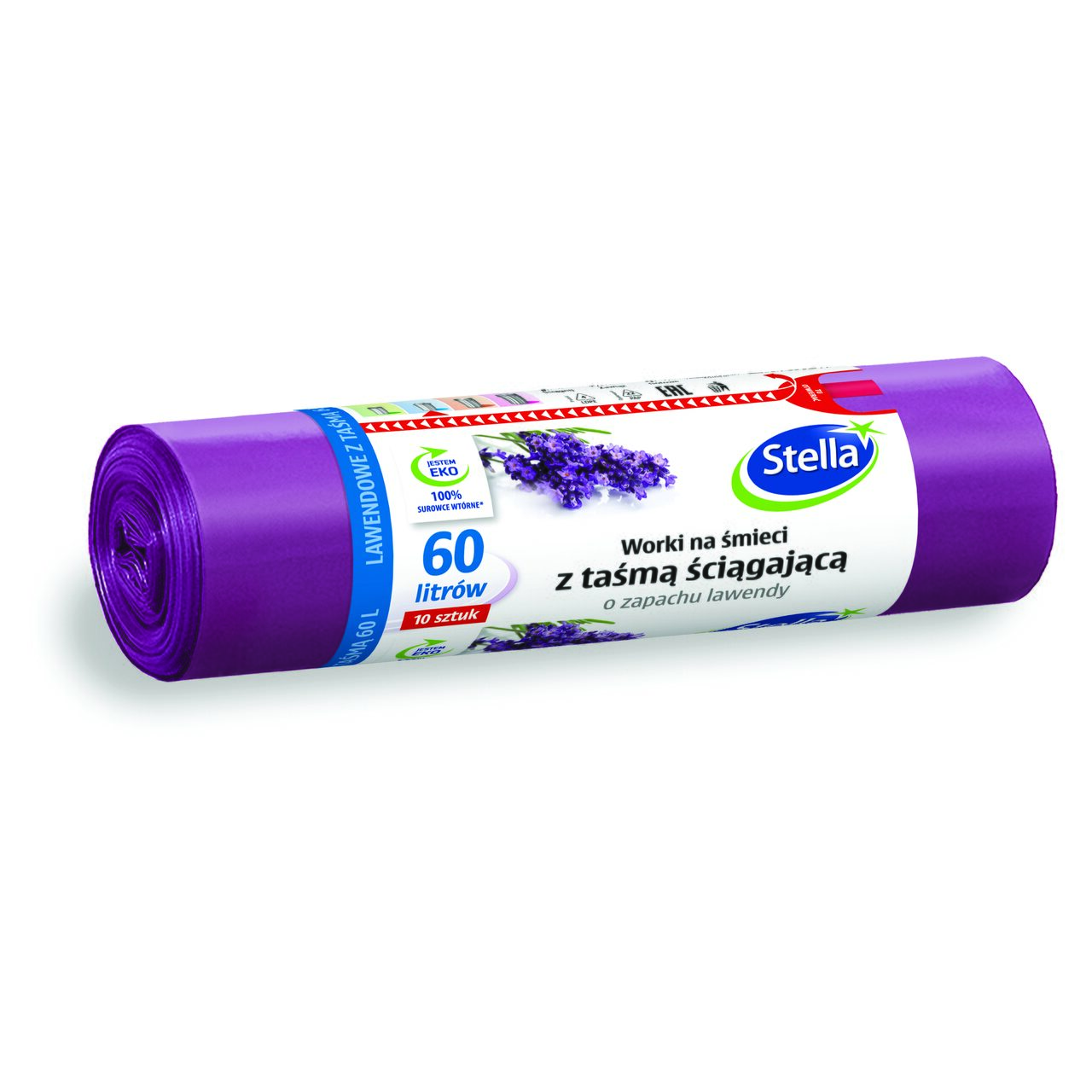 Stella Saci Menaj Ldpe Cu Urechi Lavanda 60l 16/Set 3578v1
