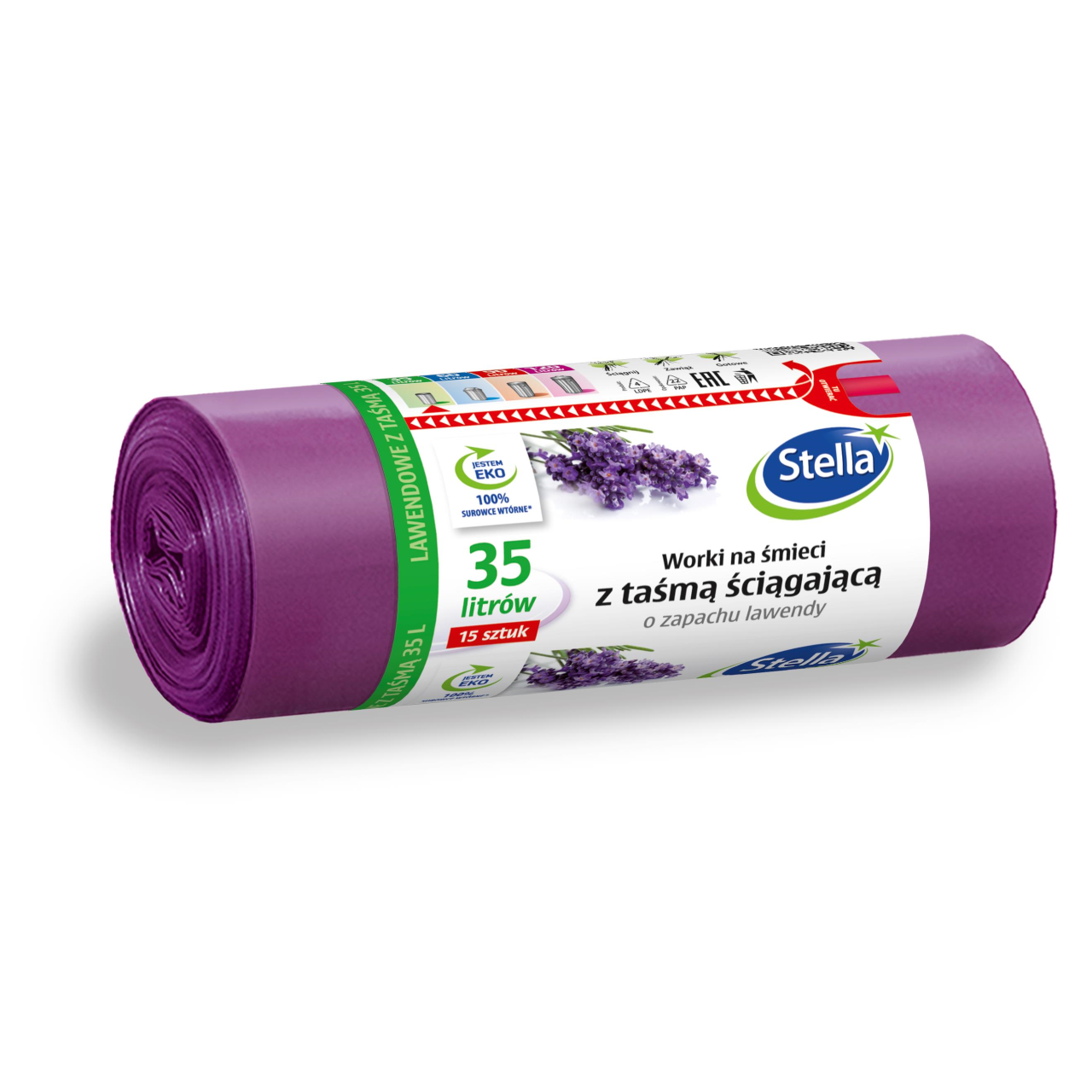 Stella Saci Menaj Ldpe Cu Snur Lavanda 35l 15/Set 9893v1